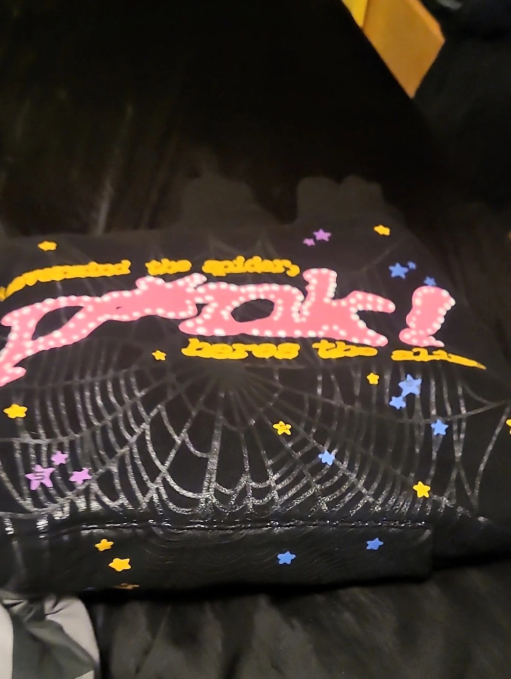 Sp5der P*nk Hoodie Black & Pink Small
